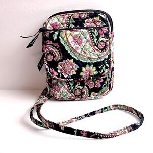 Vera Bradley Hipster Petal Paisley Floral Crossbody Wallet Bag 8" X 6" X 1"